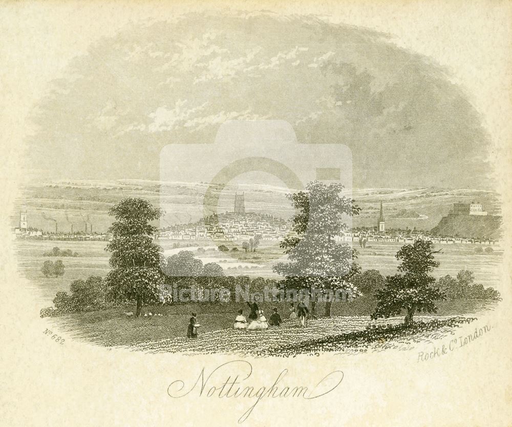 A North Prospect of the Town of Nottingham c 1860