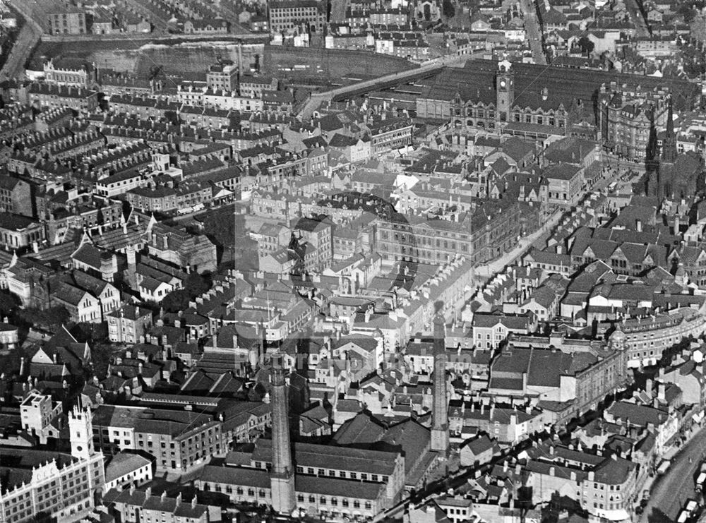 Aerial view of the Burton Street - Wollaton Street - Mansfield Road - Trinity Square area