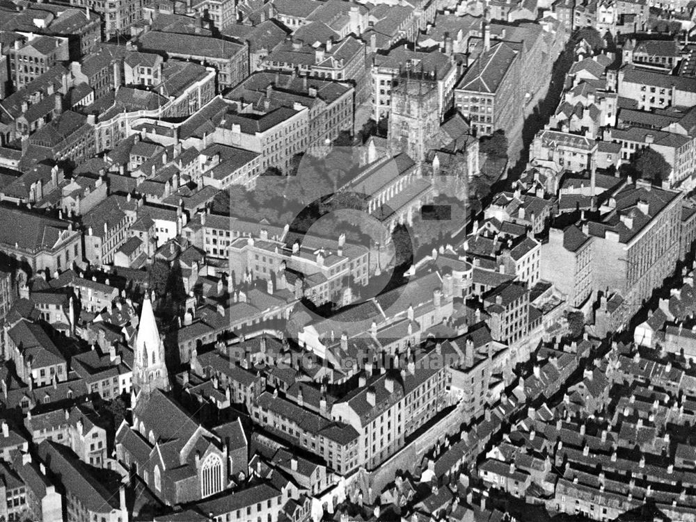 Aerial view of St Mary's Church and High Pavement Chapel