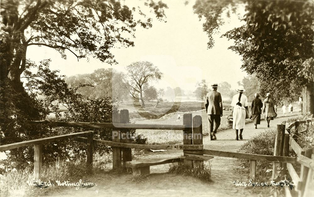 Footpath from Fairham Brook Bridge, Wilford