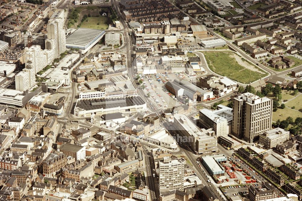 Aerial view of Huntingdon Street area