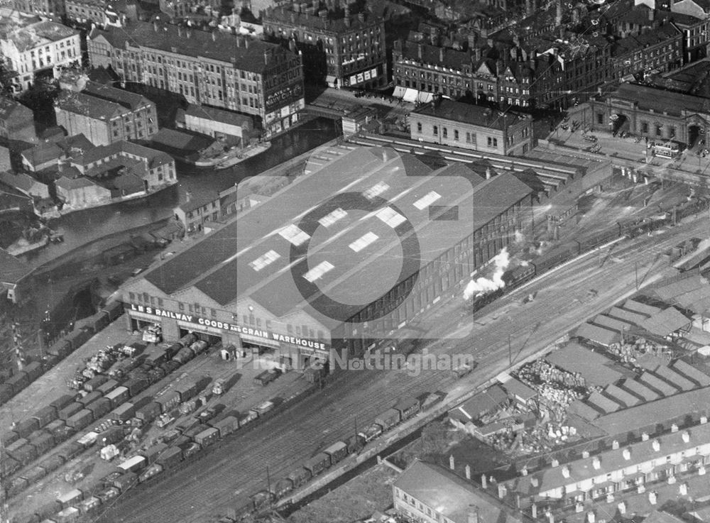 Aerial view of LMS Railway Goods Depot, Carrington Street