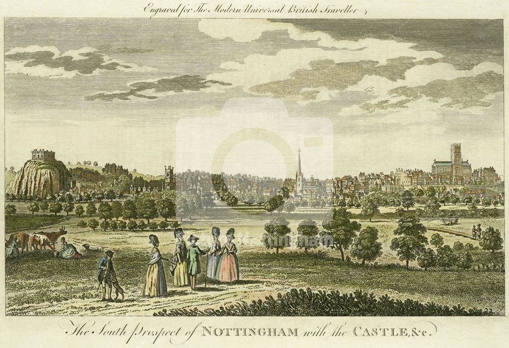 'The South Prospect of Nottingham with the Castle etc' 1779