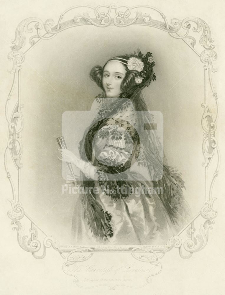 Portrait of 'The Countess of Lovelace, (daughter of the late Lord Byron)' - Augusta Ada Lovelace