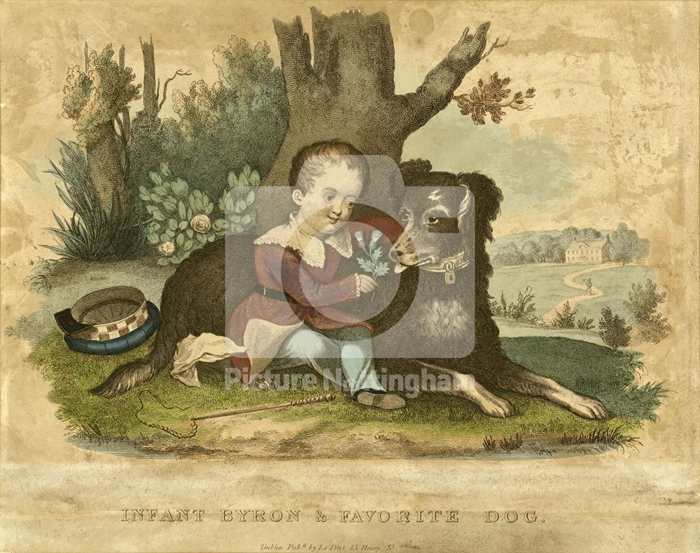 Infant Byron and favourite dog