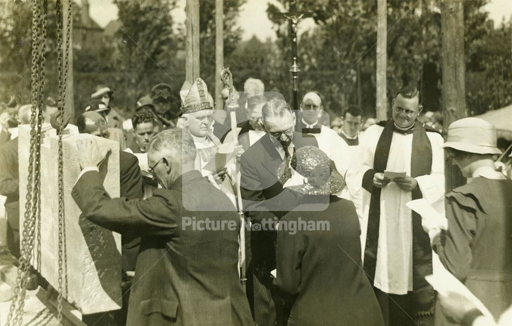 Laying the foundation stone, St Cyprian's Church