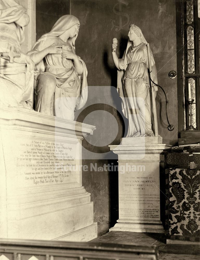 Monument to Mary Ann Chaworth-Musters, St John the Baptist Church, Colwick, Nottingham, c 1900