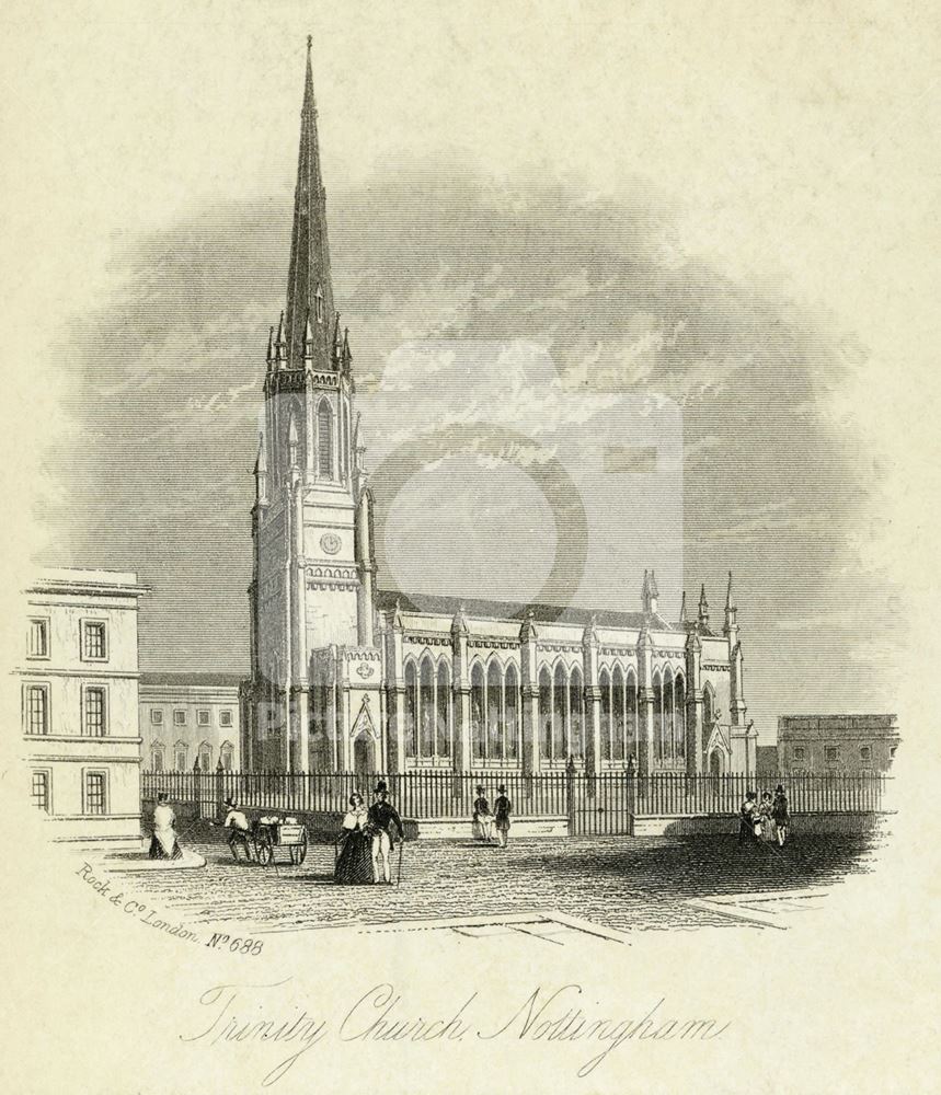 Holy Trinity Church, Trinity Square, Nottingham, c 1850