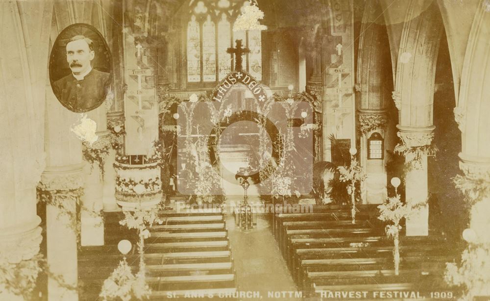 St Ann's Church decorated for Harvest Festival