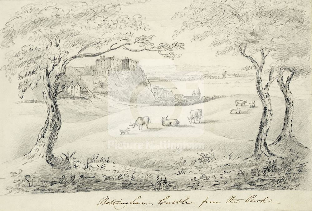 Nottingham Castle from the Park 1820-30