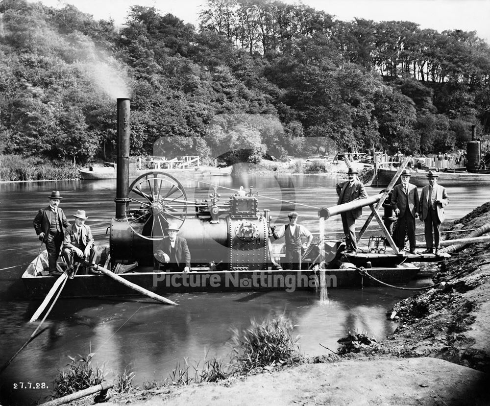 Steam powered engine for pumping water at weir site, River Trent, Stoke Bardolph