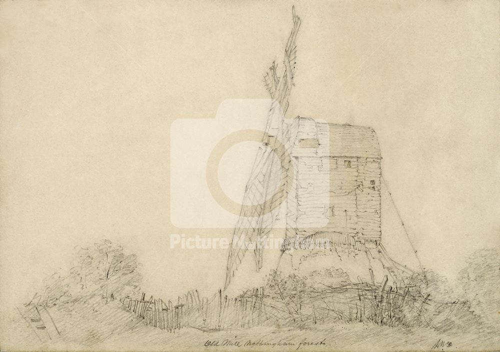 Last windmill on the Forest, Nottingham, c 1850s