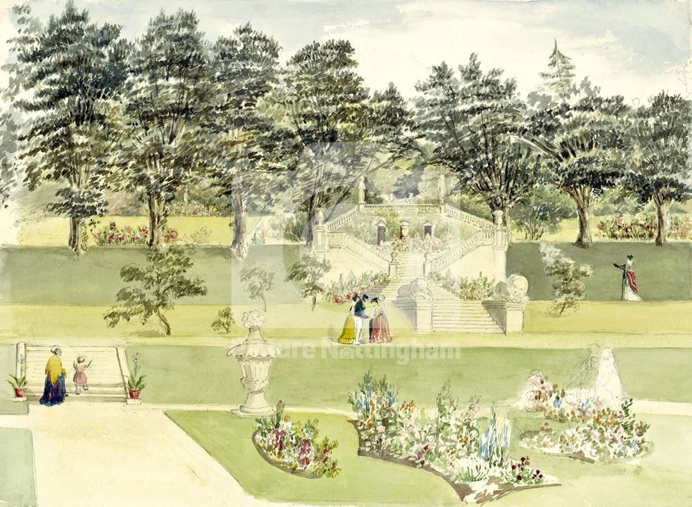 'Gardens of Clifton Hall' c 1820