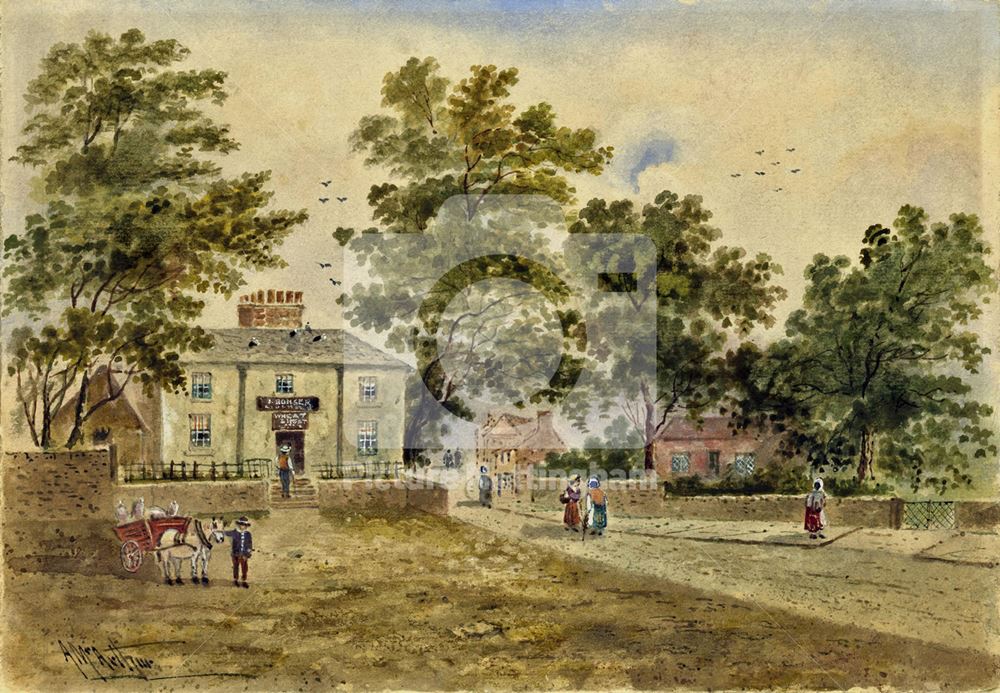 Bobbers Mill Crossing - showing the Wheatsheaf Pub