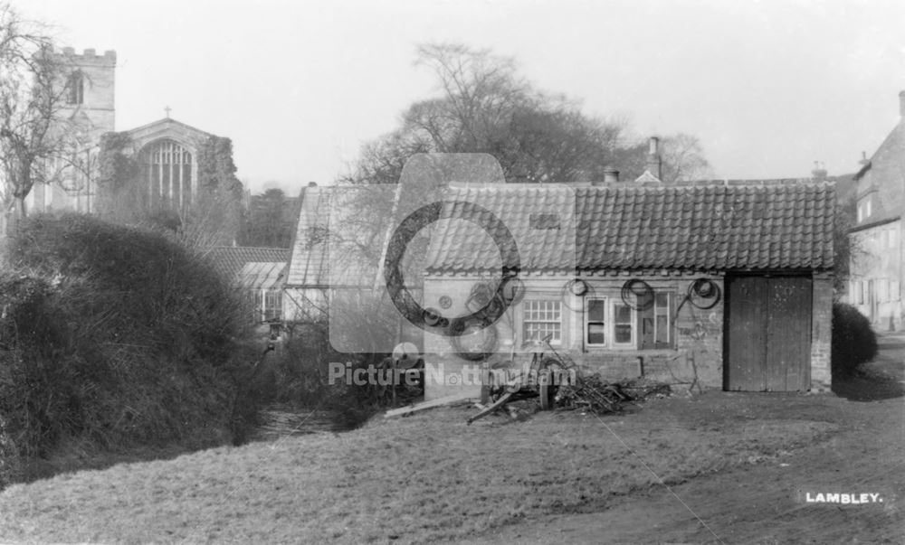 Lambley Parish Church and Forge, Church Street, Lambley, c 1920s