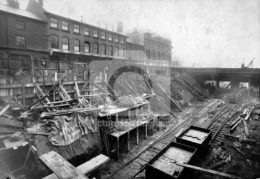 'Victoria Street' GCR Tunnel During Construction, Lower Parliament Street, Nottingham, 1896-7