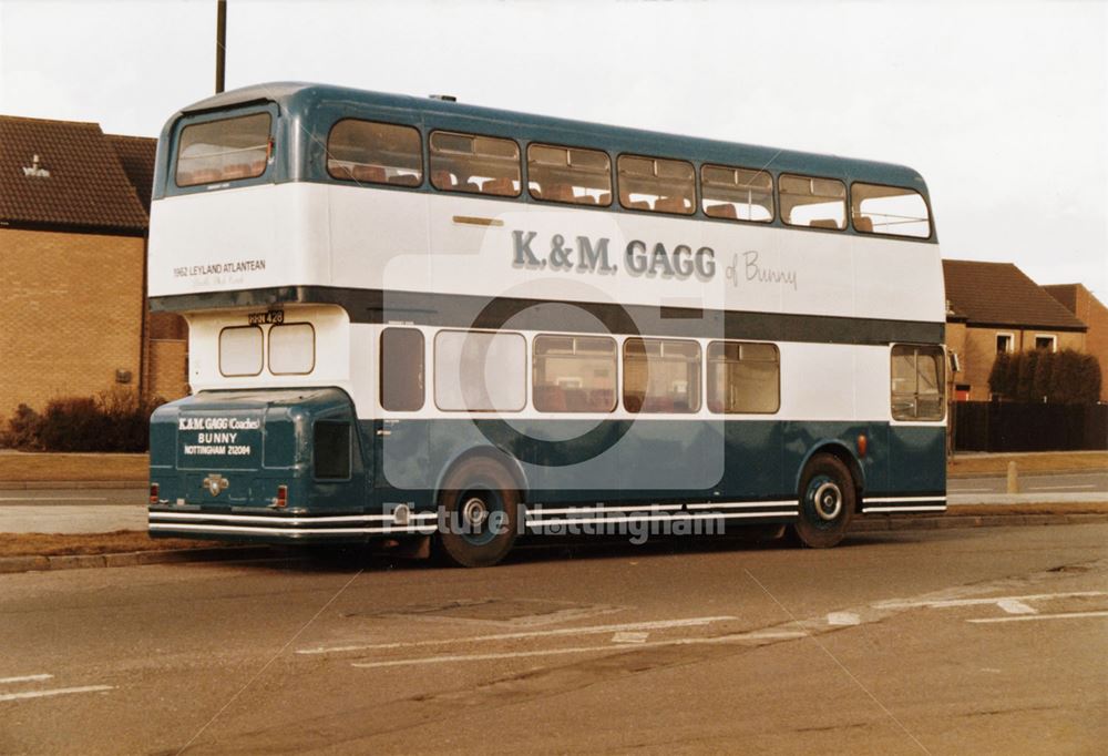 A K and M Gagg's bus on Robin Hood Way