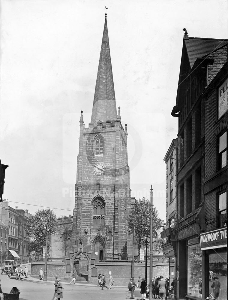 St Peter's Church, St Peter's Square, Nottingham, c 1925