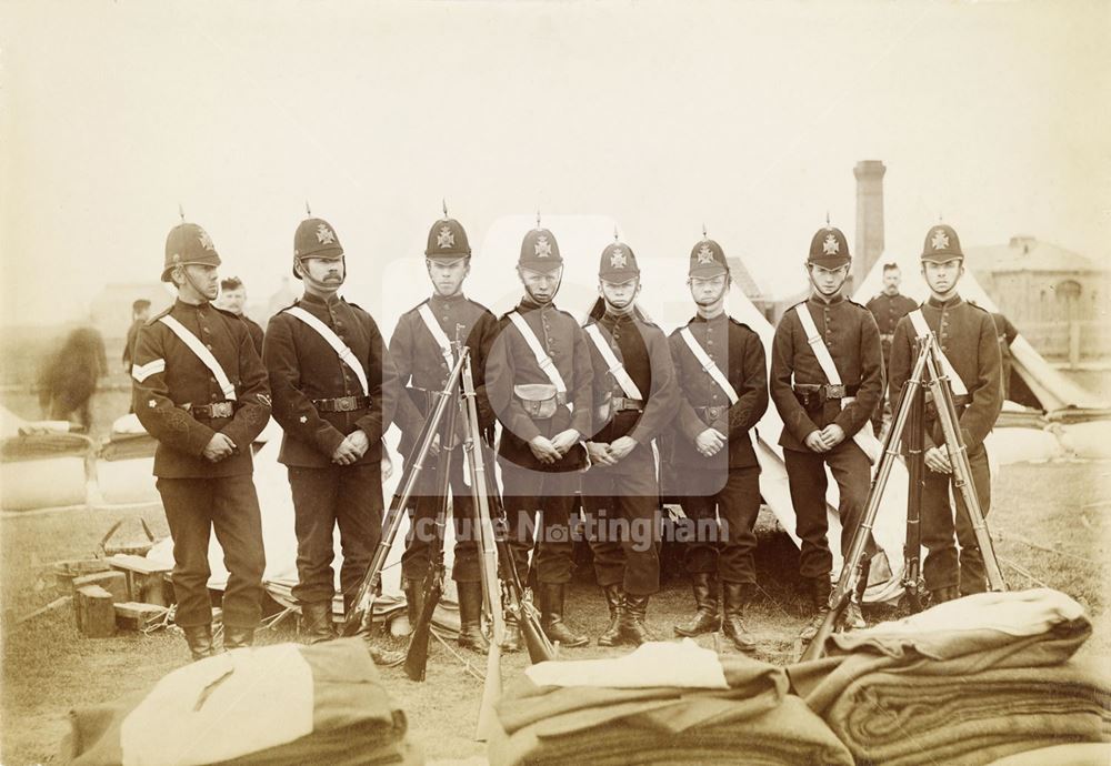 Robin Hood Rifles at camp, Skegness, Lincolnshire, 1884