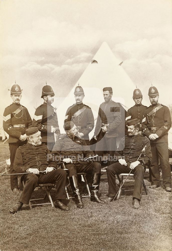 Robin Hood Rifles at camp, Skegness, Lincolnshire, 1884