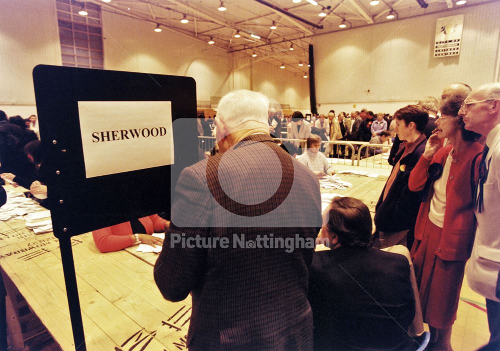 Election count at Harvey Haddon Sports Centre