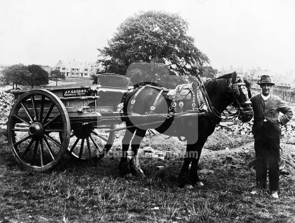 J T Gadsby's cart near the City Hospital