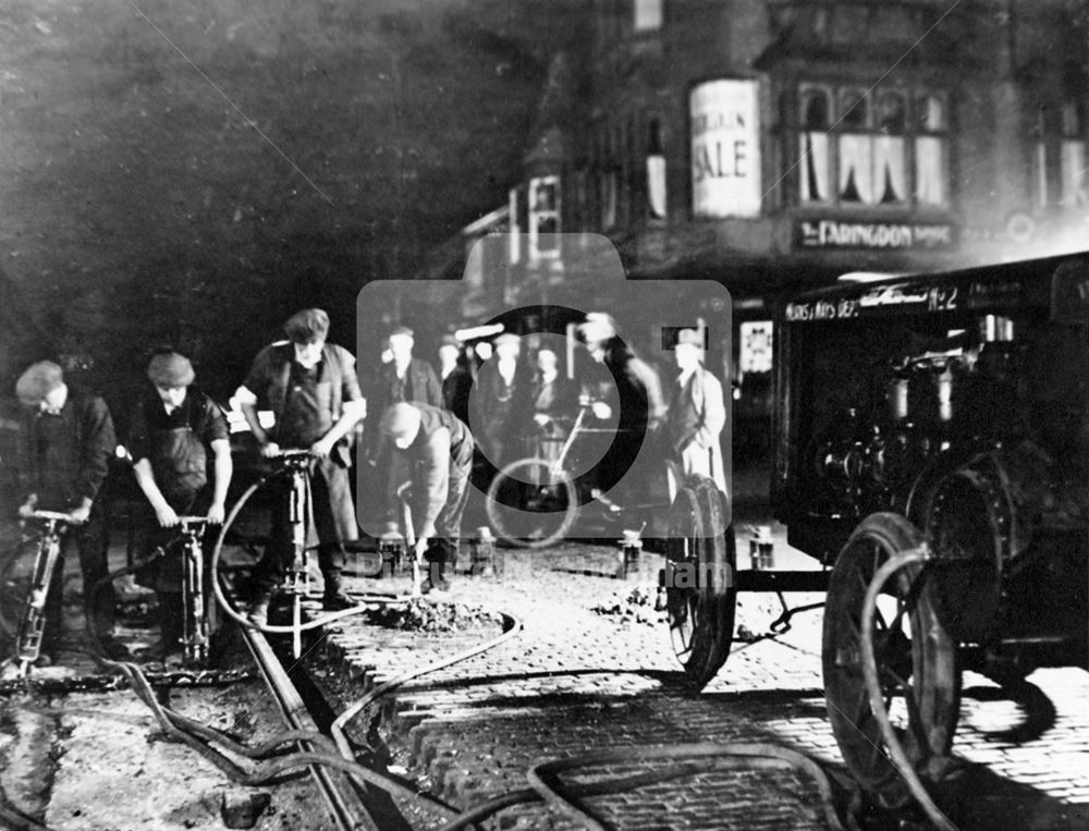 Road construction, crossing of Mansfield Road and Forest Road East