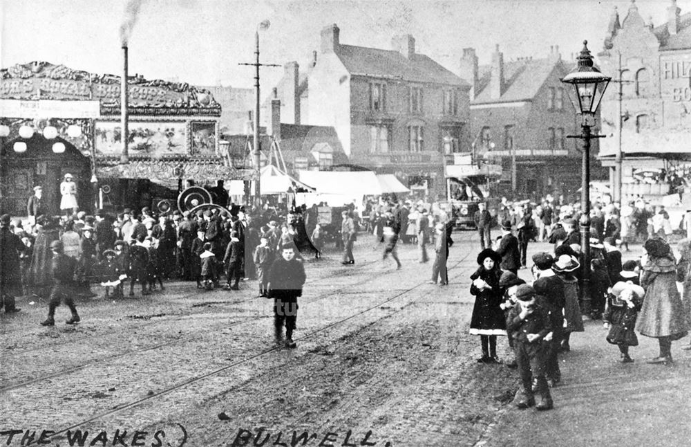 The Wakes, Bulwell - showing Proctor's steam powered Bioscope sideshow