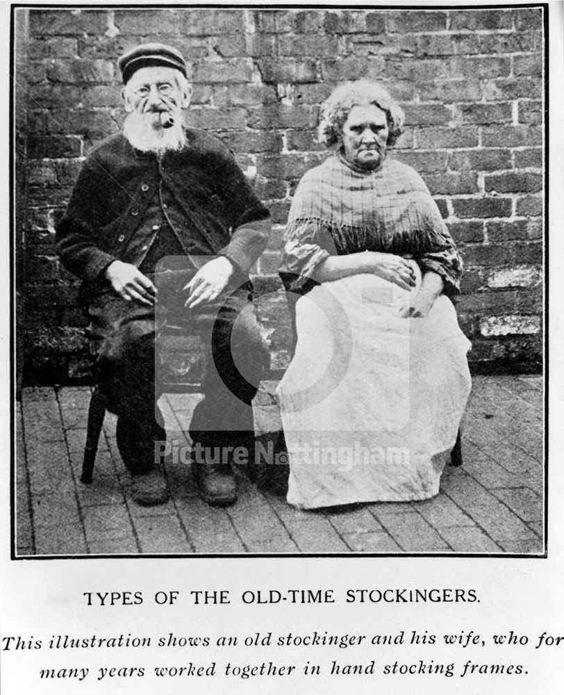 'Types of the Old-Time Stockingers' - Husband and wife Framework-knitters