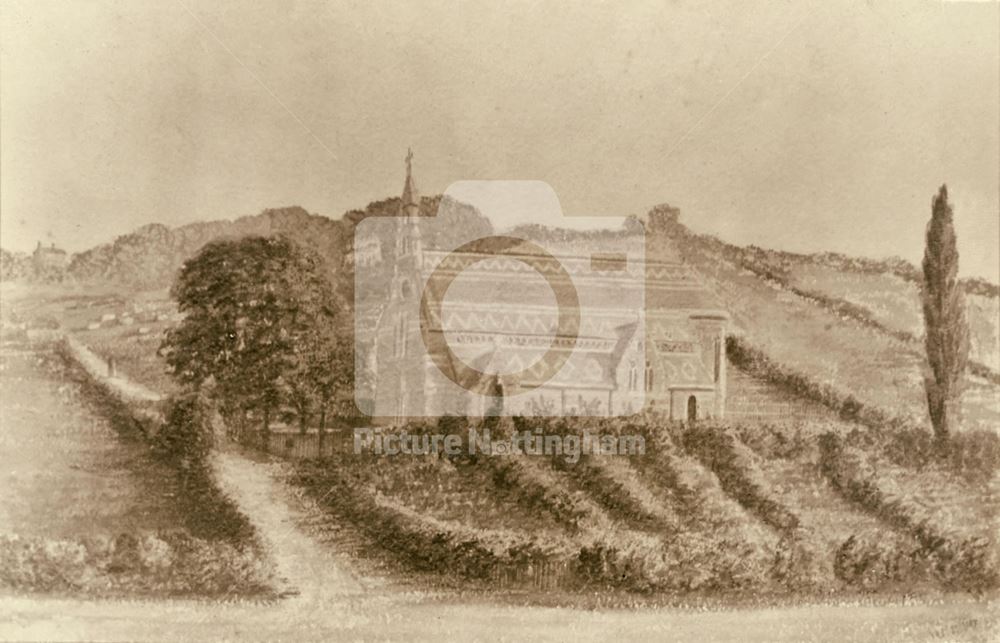 St Matthias' Church - Shown before the surrounding streets were developed