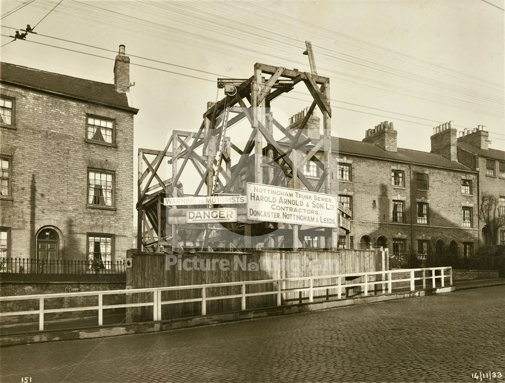 Sewer Construction - Working Shaft no 12, section 2 - Ilkeston Road - Highurst Street corner