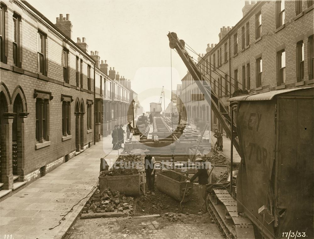 Sewer Construction - Working Shaft no 3, section 2 - Eldon Yard - Upper Eldon Street