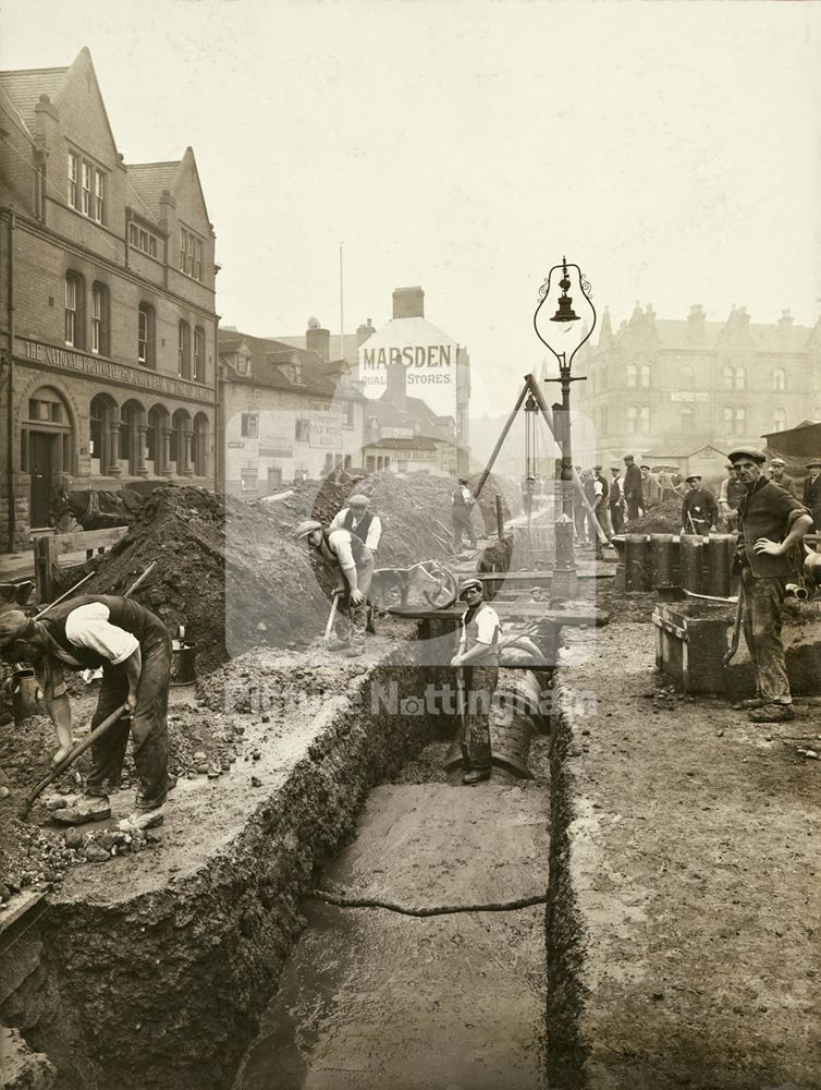 Work in progress on the main surface water drainage sewers - Bulwell