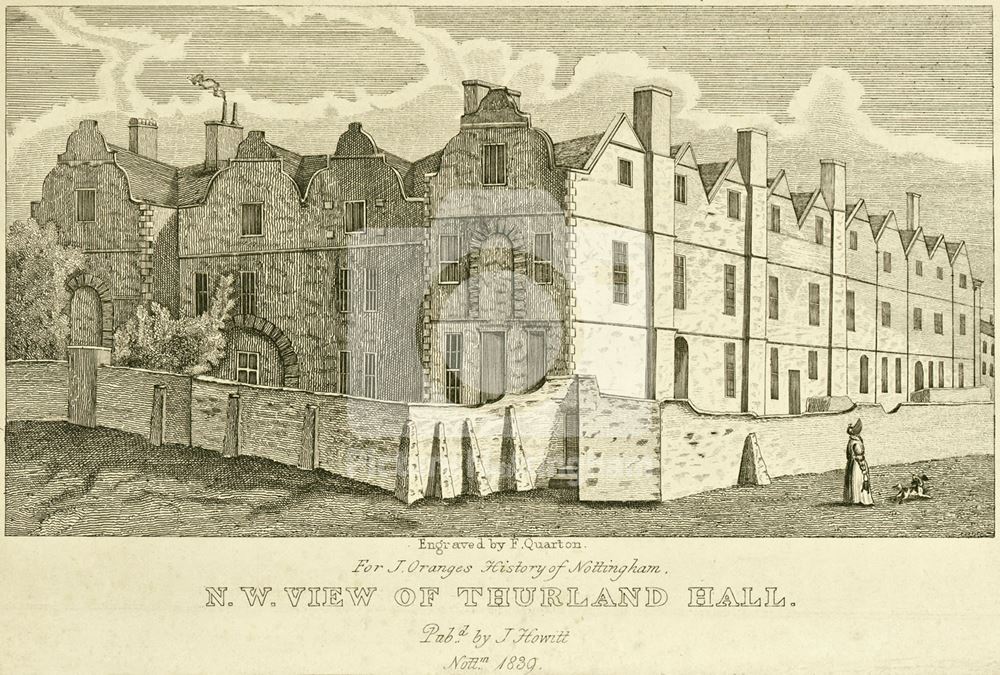 North west view of Thurland Hall, Thurland Street