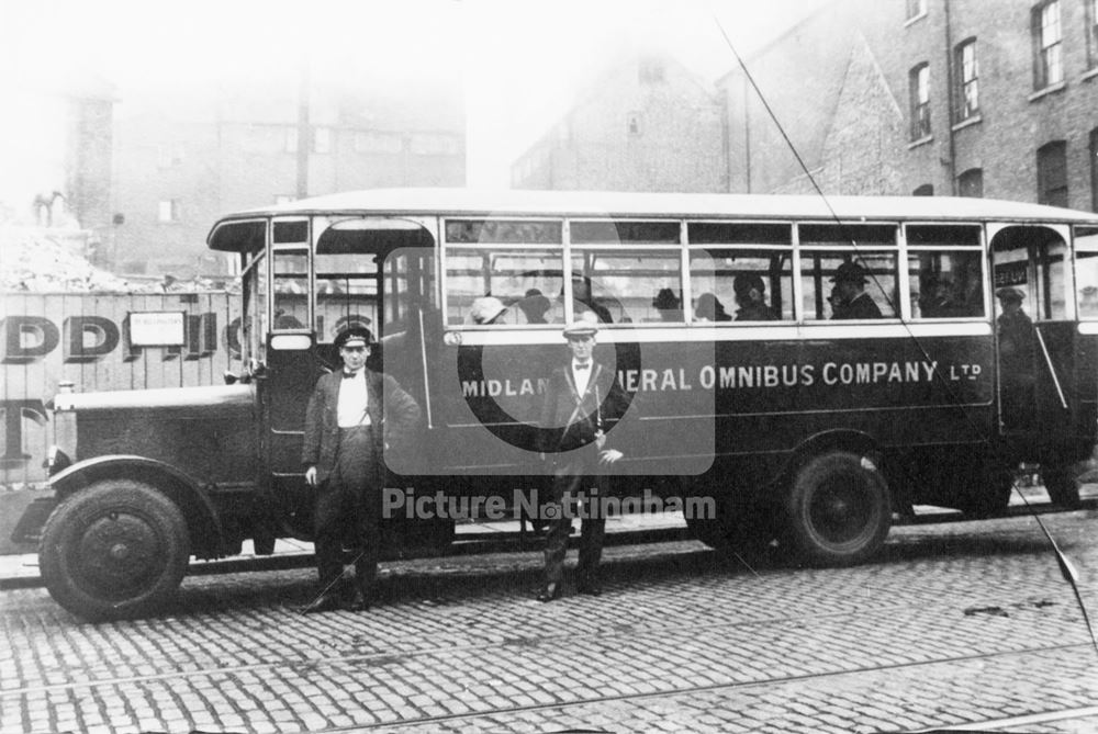 Driver, Conductor and Passengers on a Midland General Omnibus