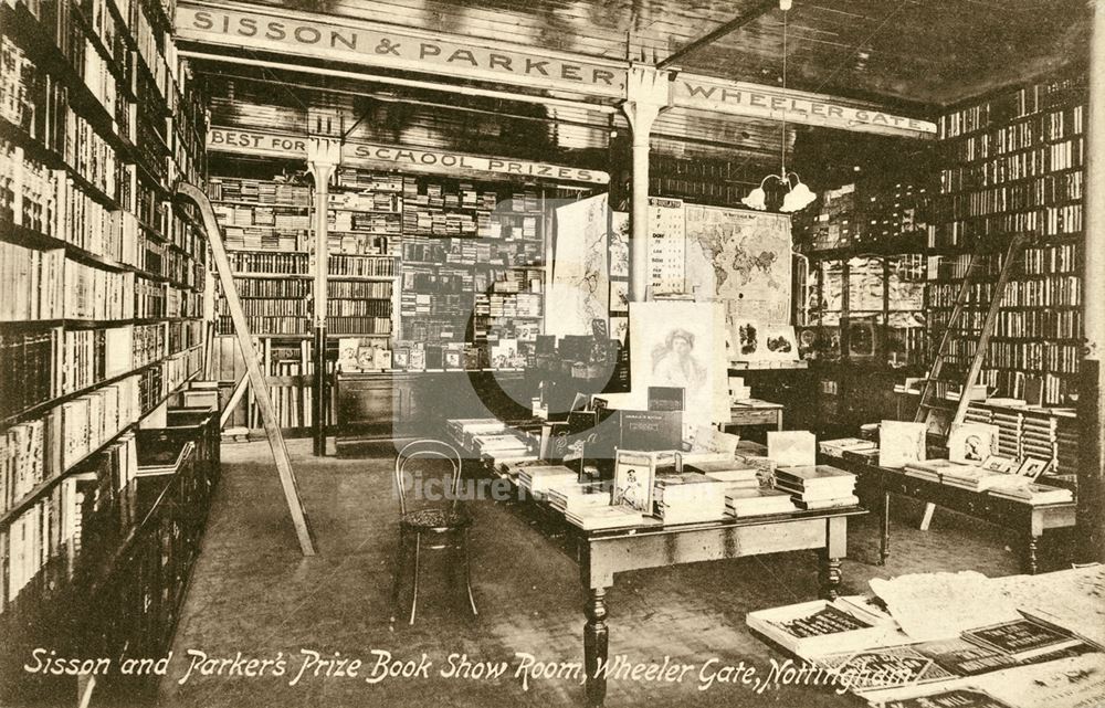 Interior of Sisson and Parker's Book Shop