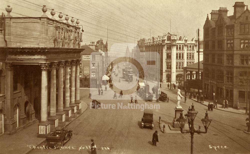 Theatre Square and Upper Parliament Street, Nottingham, c 1925