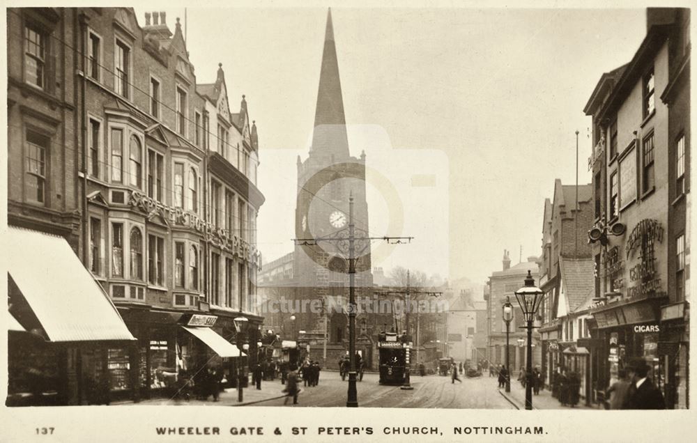 Wheeler Gate and St Peter's Church, Nottingham