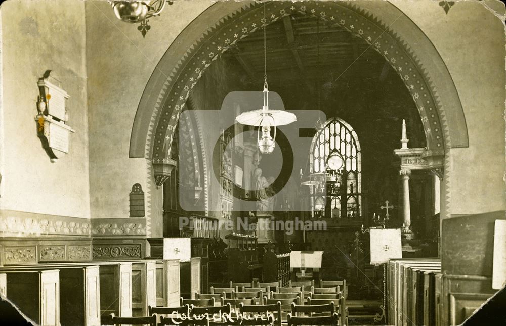 Nave and Chancel, St John the Baptist Church, Colwick, Nottingham, c 1920