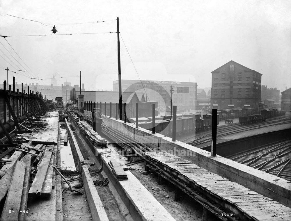 Construction works on the LMS Railway Bridge - Wilford Road