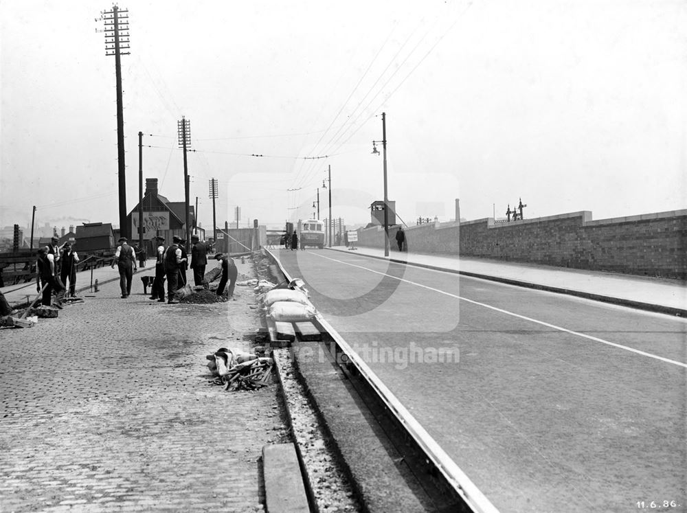 The LMS Railway Bridge during widening - Wollaton Road