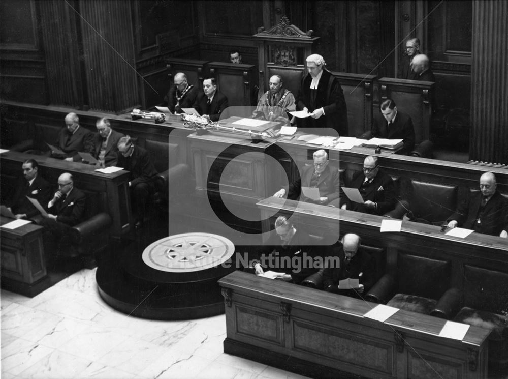 Council House - interior, Old Market Square, Nottingham, 1952