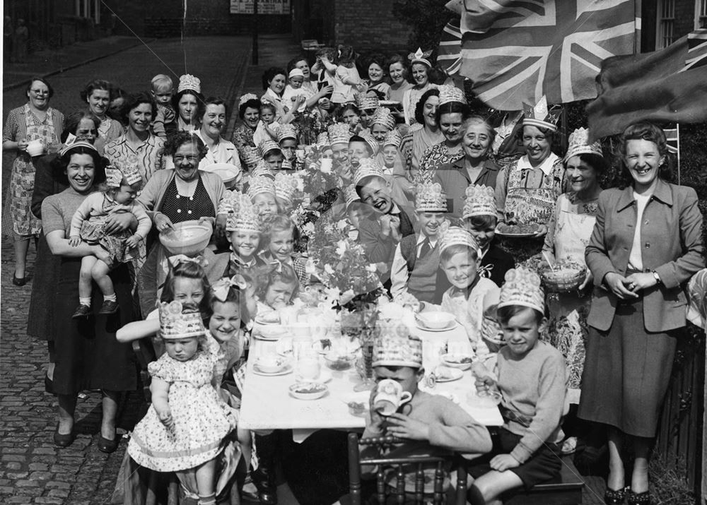 Pre-Coronation party, Springfield Street, Basford, 1953