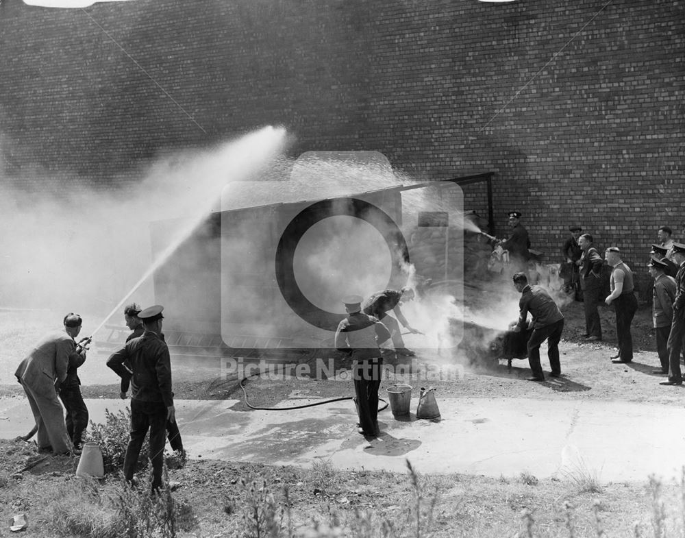 Firefighting Practice, Nottingham, 1940