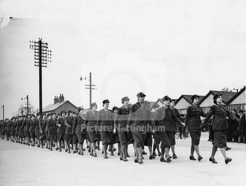 Members of the ATS on Parade, Nottingham, 1940