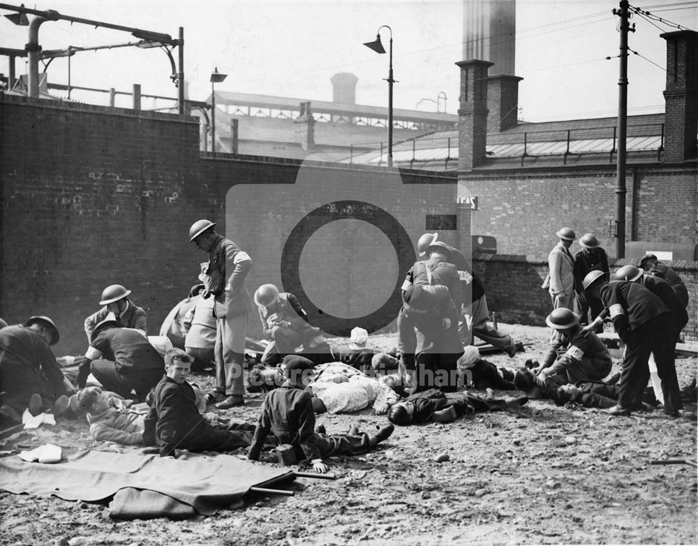 ARP exercises, First Aid Workers, Nottingham, 1940