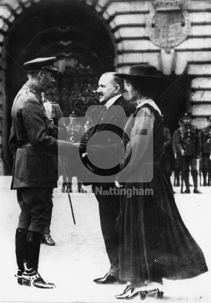 King George Presenting VC to Albert Ball's Parent, Old Market Square, Nottingham, 1917