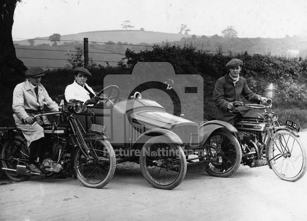 Campion motor cycle, campion car and singer motor cycle, 1913