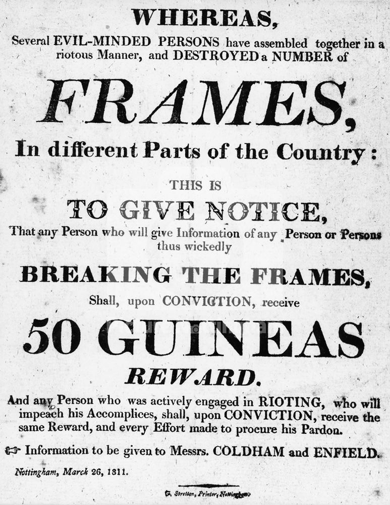 Framebreaking, Nottingham, 1811