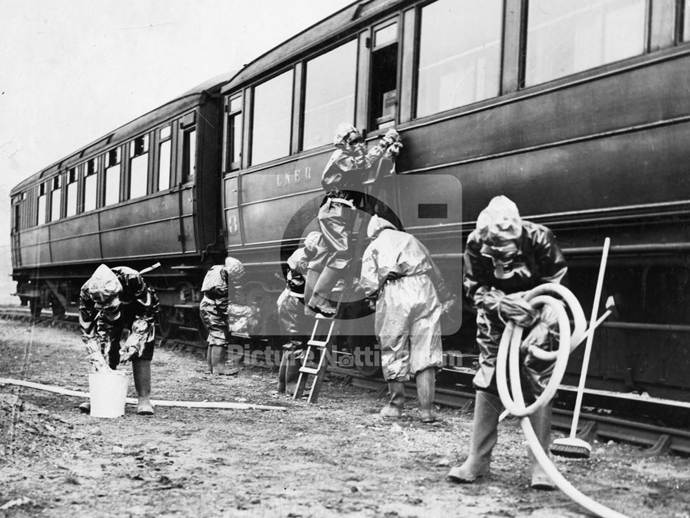 Decontamination squad, LNER women porters, 1938